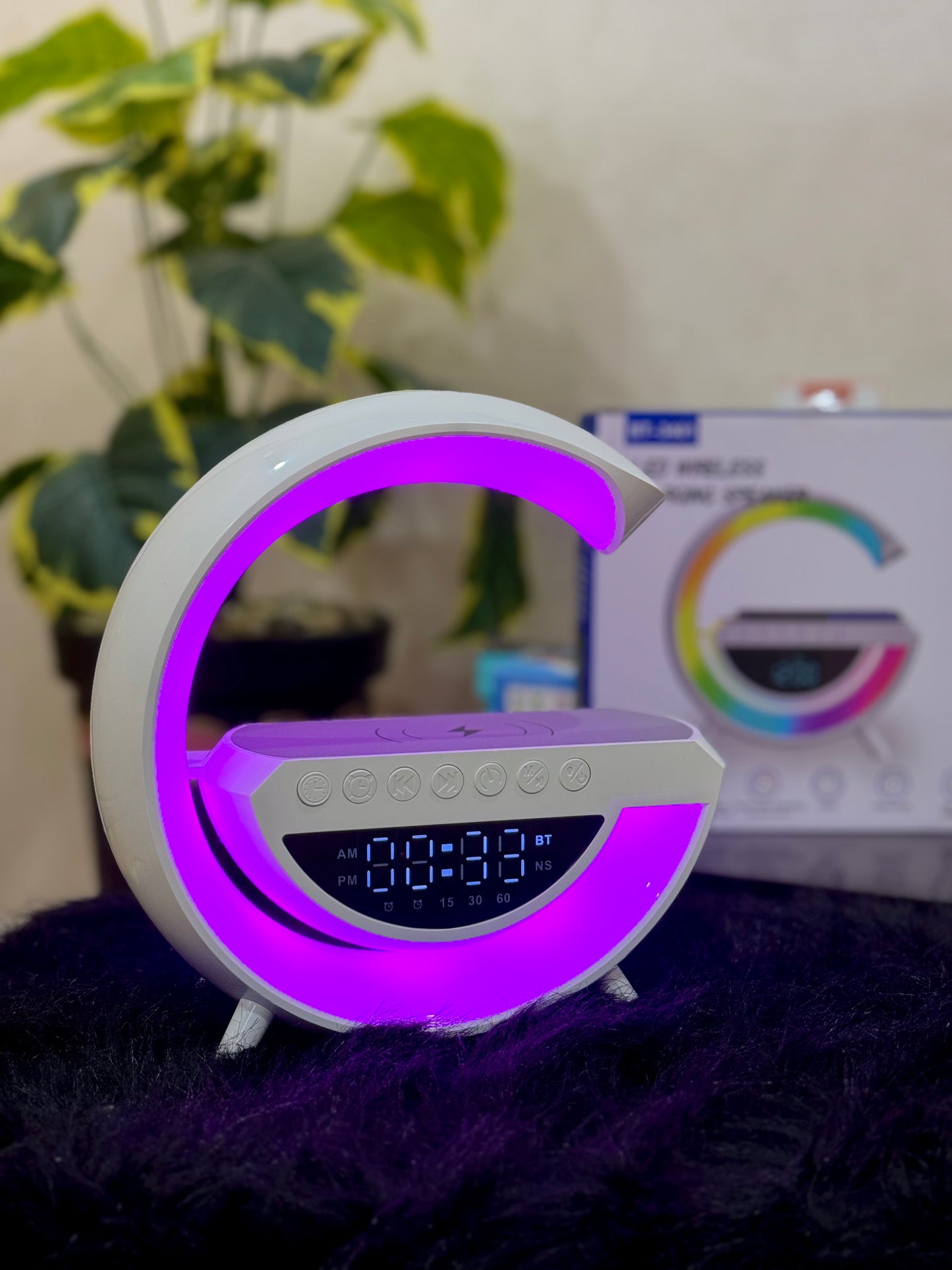 Led wireless charging speaker